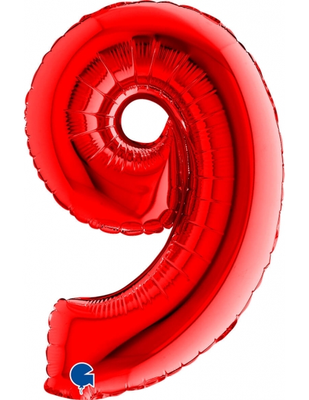 Globo Numero 9 de 36cm Rojo - Foil Poliamida - G14089R