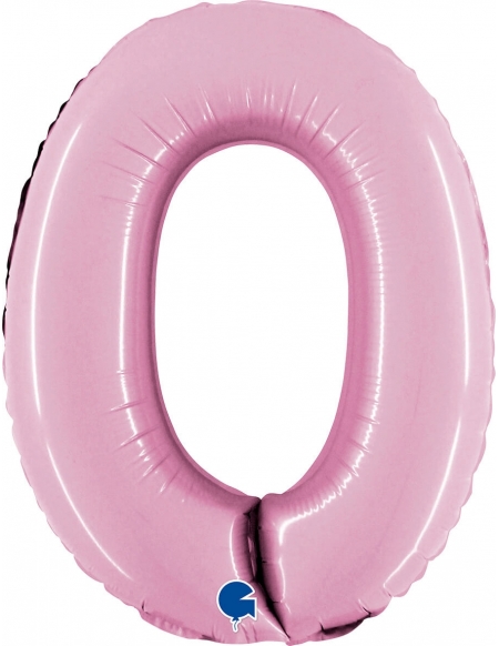 Globo Numero 0 de 36cm Rosa Baby - Foil Poliamida - G14070PP