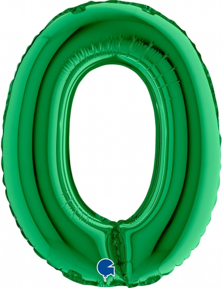 Globo Numero 0 de 36cm Verde - Foil Poliamida - G14030GR