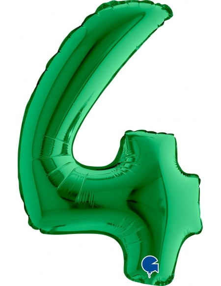 Globo Numero 4 de 36cm Verde - Foil Poliamida - G14034GR