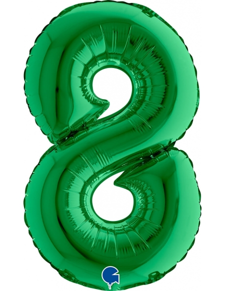 Globo Numero 8 de 36cm Verde - Foil Poliamida - G14038GR