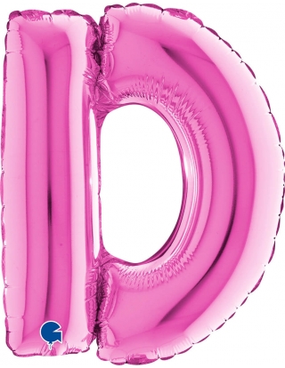 Globo Letra D de 36cm Rosa - Foil Poliamida - G14231F