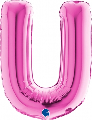 Globo Letra U de 36cm Rosa - Foil Poliamida - G14401F