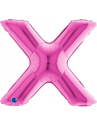 Globo Letra X de 36cm Rosa - Foil Poliamida - G14431F