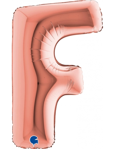 Globo Letra F Oro Rosa 100cm
