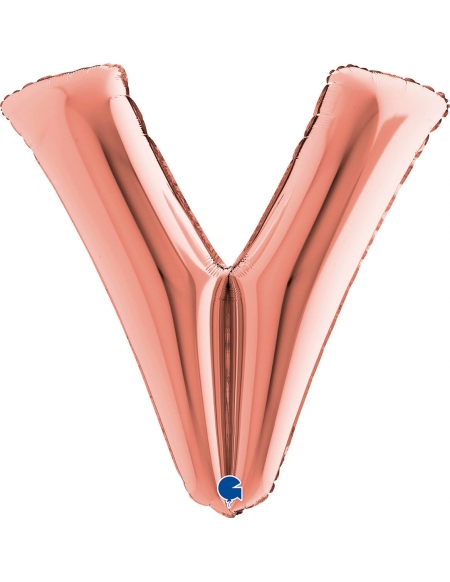 Globo Letra V Oro Rosa 100cm