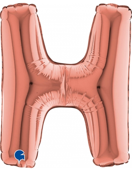 Globo Letra H Oro Rosa 36cm