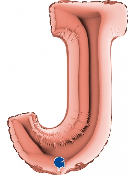 Globo Letra J Oro Rosa 36cm