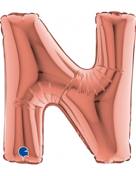 Globo Letra N Oro Rosa 36cm