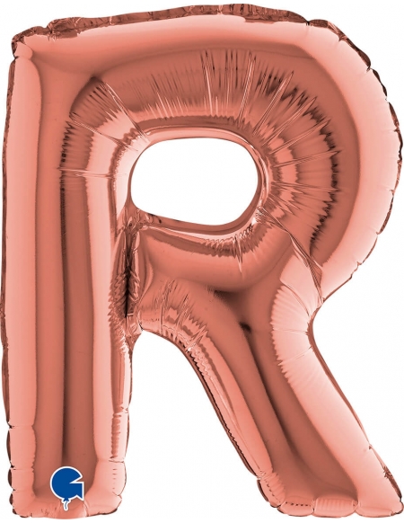 Globo Letra R Oro Rosa 36cm