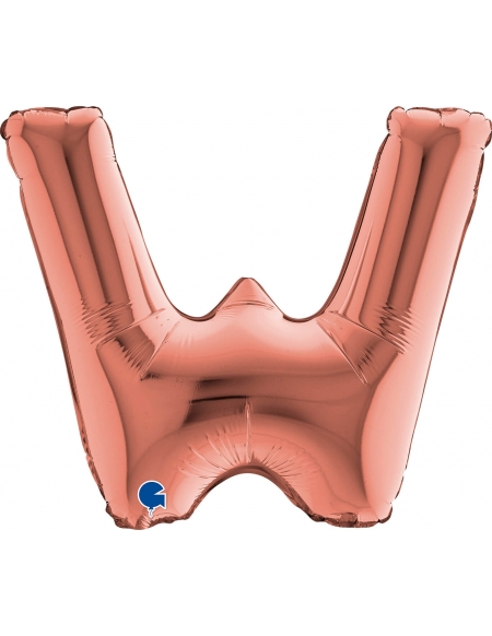 Globo Letra W Oro Rosa 36cm