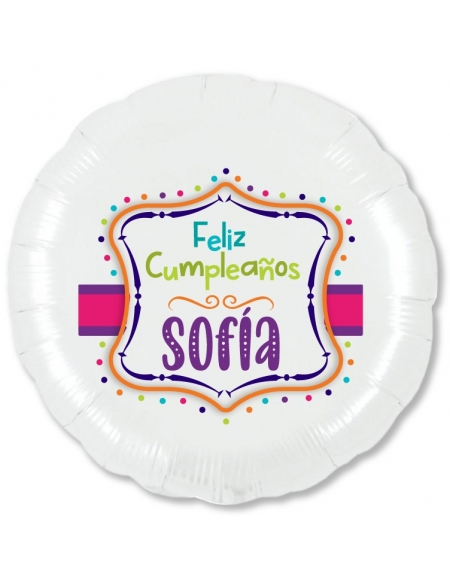 Globo Feliz Cumpleaños Personalizado- Redondo 45cm Foil Poliamida