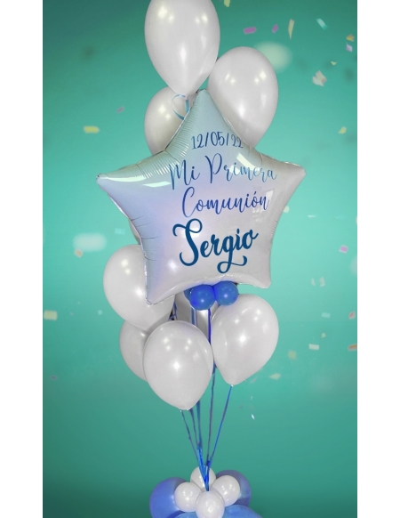 Ramo de globos Mi primera comunión lettering - Personalizado