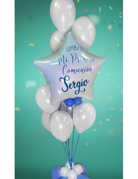 Ramo de globos Mi primera comunión lettering - Personalizado