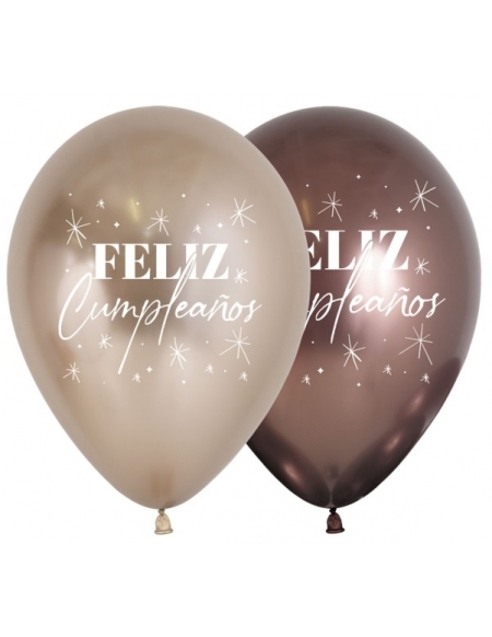 Globo Feliz Cumpleaños Surtido Reflex 30cm Bolsa de 12 UDS