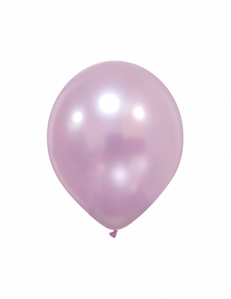 Globo Redondo Premium Metalizado 13cm Rosa Suave - Bolsa 100 UDS