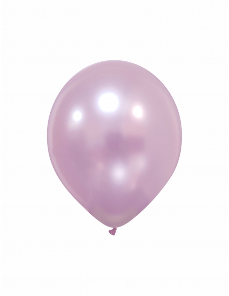 Globo Redondo Premium Metalizado 13cm Rosa Suave - Bolsa 100 UDS