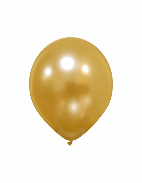 Globo Redondo Premium Metalizado 13cm Oro Intenso - Bolsa 100 UDS