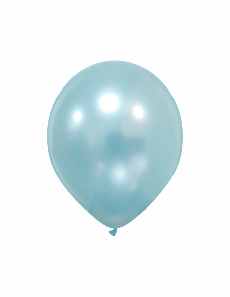 Globo Redondo Premium Metalizado 13cm Azul Suave - Bolsa 100 UDS