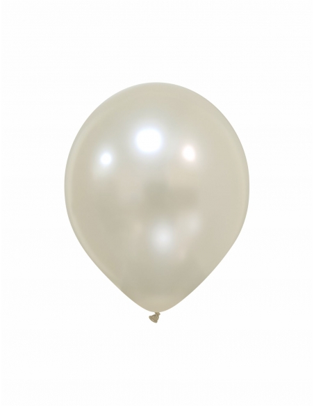 Globo Redondo Premium Metalizado 13cm Perla Madre - Bolsa 100 UDS
