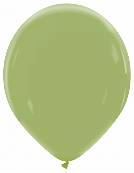 Globo Redondo Premium Pastel 32cm Verde Oliva - Bolsa 100 UDS