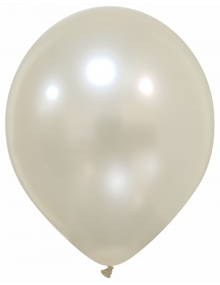 Globo Redondo Premium Metalizado 32cm Perla Madre - Bolsa 100 UDS