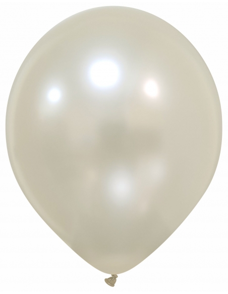 Globo Redondo Premium Metalizado 32cm Perla Madre - Bolsa 100 UDS