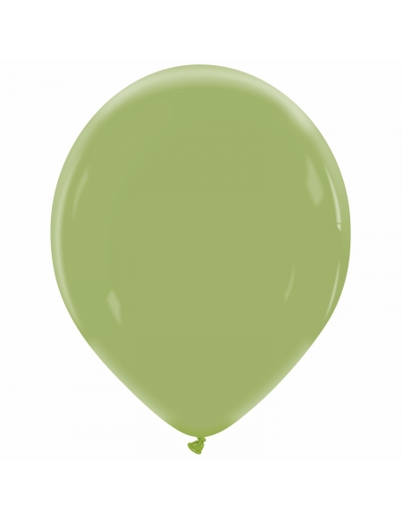 Globo Redondo Premium Pastel 36cm Verde Oliva - Bolsa 50 UDS