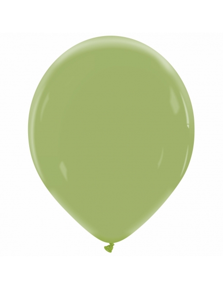 Globo Redondo Premium Pastel 36cm Verde Oliva - Bolsa 50 UDS