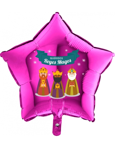 Globos Queridos Reyes Magos Estrella 45cm Purpura