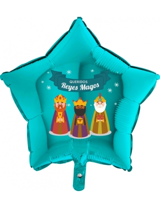 Globos Queridos Reyes Magos Estrella 45cm Tiffany