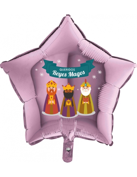 Globos Queridos Reyes Magos Estrella 45cm Lila