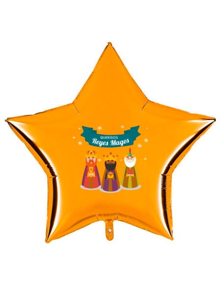 Globos Queridos Reyes Magos Estrella 91cm Oro