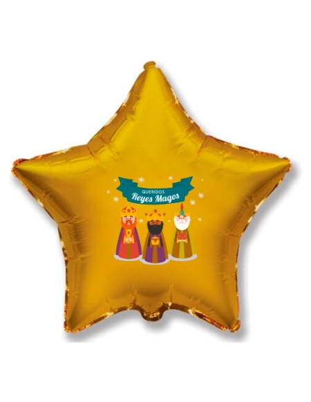 Globos Queridos Reyes Magos Estrella 78cm Oro