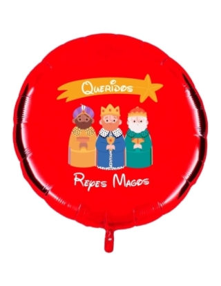 Globos Queridos Reyes Magos 2022 Redondo 91cm Rojo