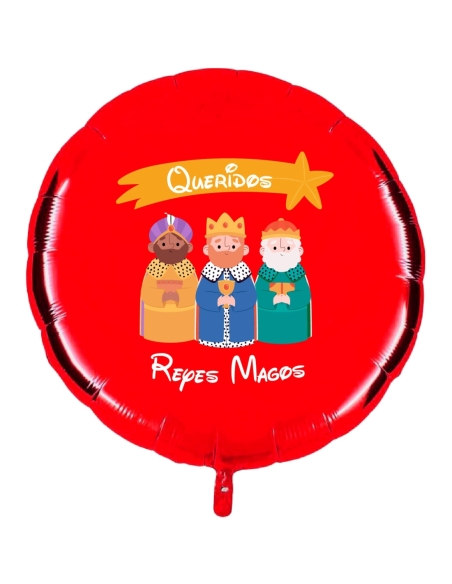 Globos Queridos Reyes Magos 2022 Redondo 91cm Rojo
