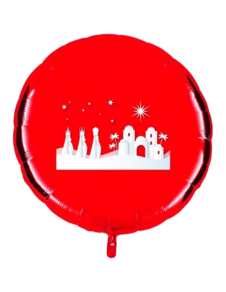 Globos Queridos Reyes Magos Portal Belen Redondo 91cm Rojo