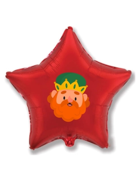 Globos Reyes Magos Gaspar Estrella 78cm Rojo