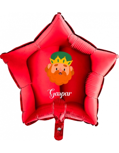 Globos Reyes Magos Gaspar Nombre Estrella 45cm Rojo