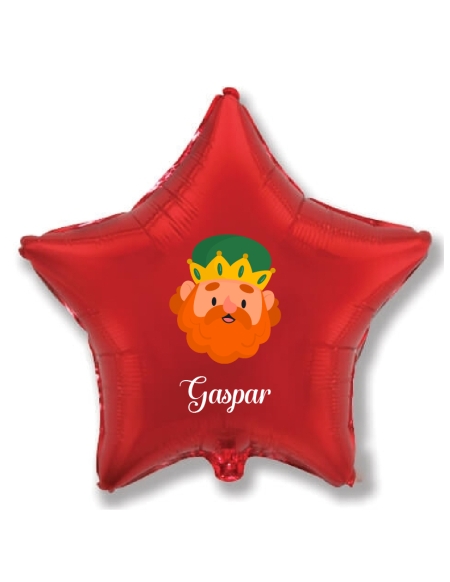 Globos Reyes Magos Gaspar Nombre Estrella 78cm Rojo