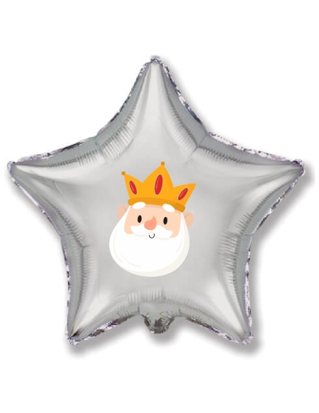 Globos Reyes Magos Melchor Estrella 78cm Plata