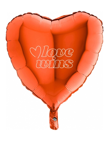 Love Wins Corazón 45 cm Naranja