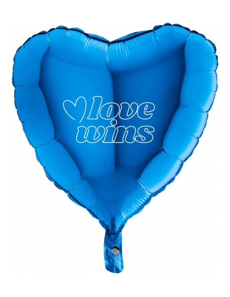 Love Wins Corazón 45 cm Azul