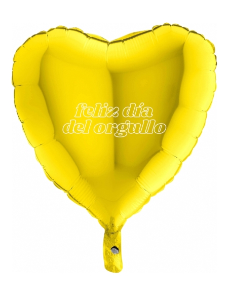 Feliz Día del Orgullo Corazón 45 cm Amarillo