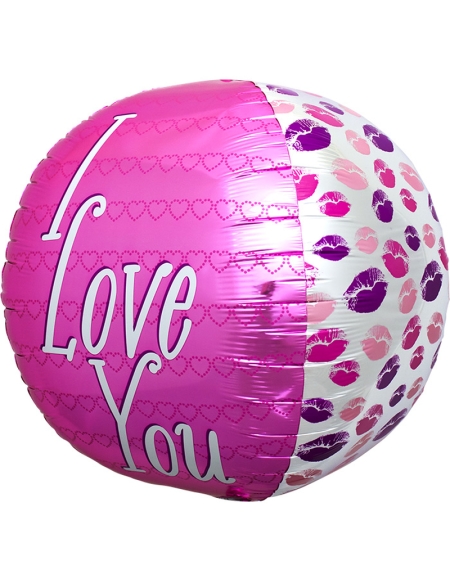 Globo I Love You Kisses - Foil Esferico 43cm