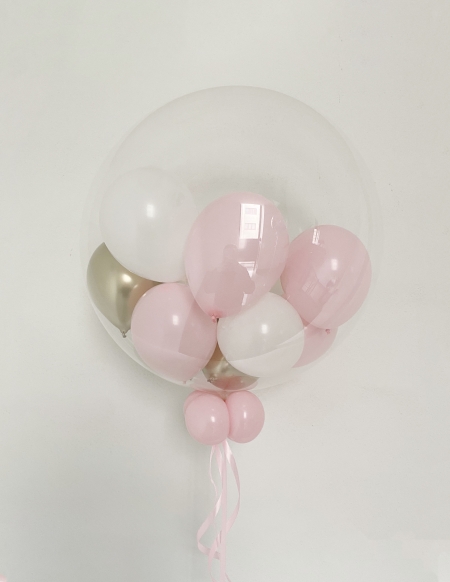 Burbuja con Mini Globos Rosa