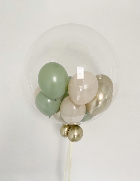 Burbuja con Mini Globos Verde