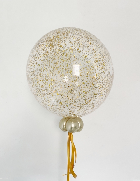 Burbuja con Confeti Dorado
