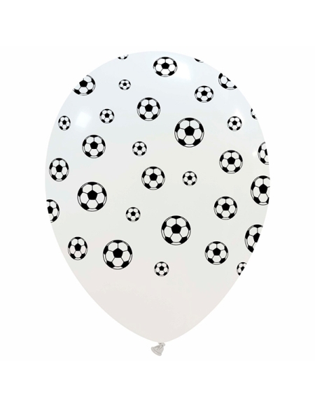 Globos Futbol Latex Redondos 30cm Pastel Blanco