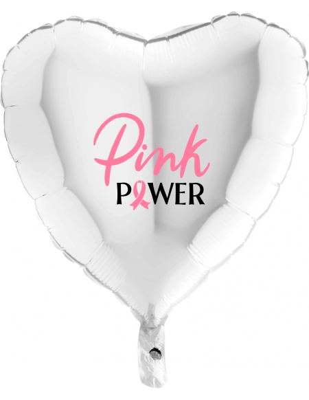 Globo Pink Power Cáncer de Mama 45 cm Blanco